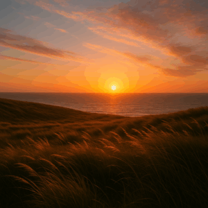 丘の上から眺めるかけがえのない地球の画像